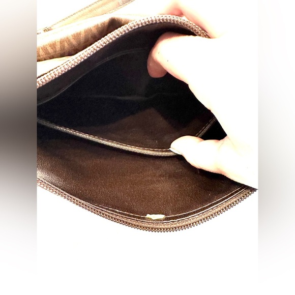 Mario Valentino Vintage Monogram Crossbody Bag – Brown Greige Leather Trim - Picture 12 of 16